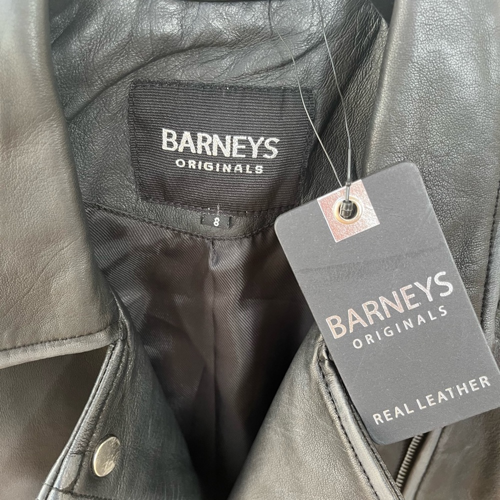 Barney’s NWT authentic leather jacket womens UK 8.